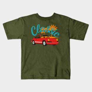 CLASSIC RED SPORT CAR PALM TREES AND SUN Kids T-Shirt